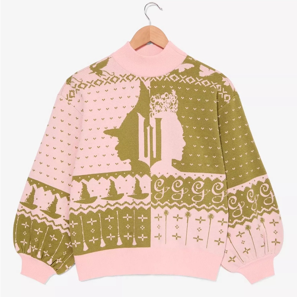 Wicked Glinda & Elphaba Silhouette Holiday Sweater‎ BoxLunch Exclusive